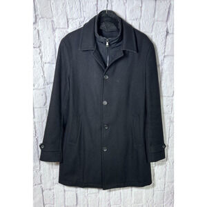 BANANA REPUBLIC Men's Emmetex Italian Wool Luxury Fabric Pea Coat Jacket Black M